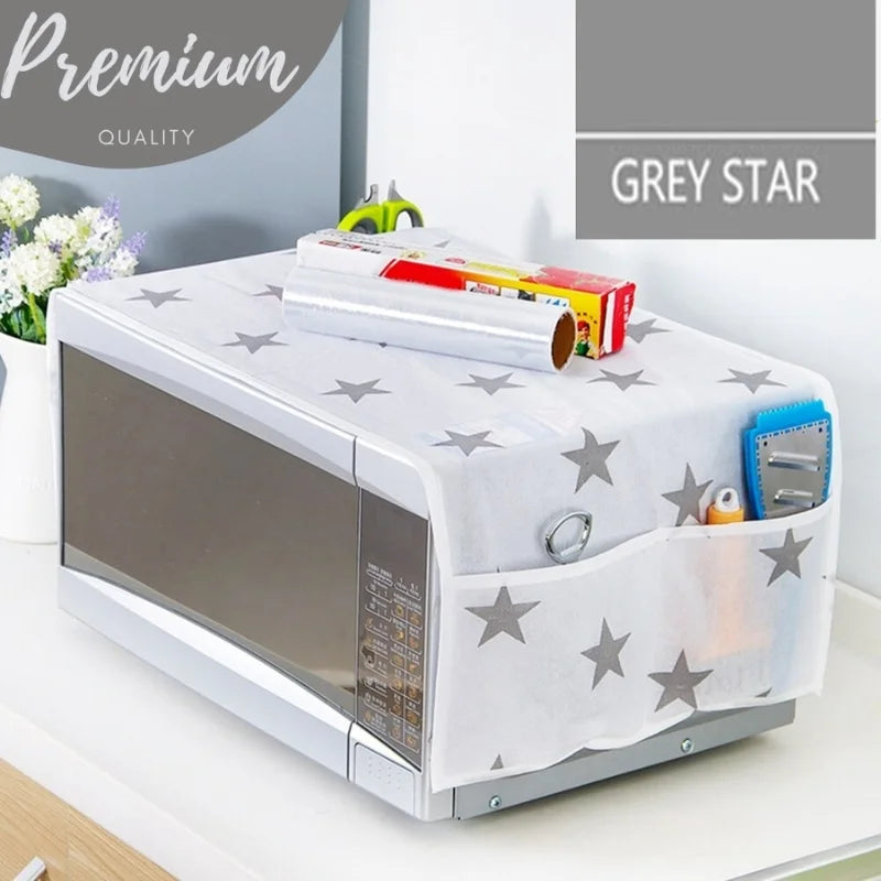Oven & Microwave Cover | Waterproof Oil Dust Protector with Double Side Pockets