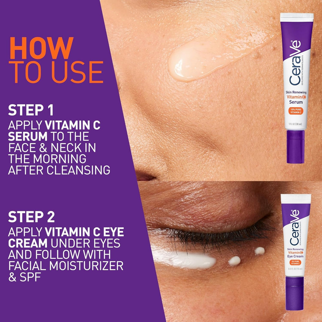 CeraVe Skin Renewing Vitamin C Serum 30ml | Brightening, Anti-Aging & Hydrating
