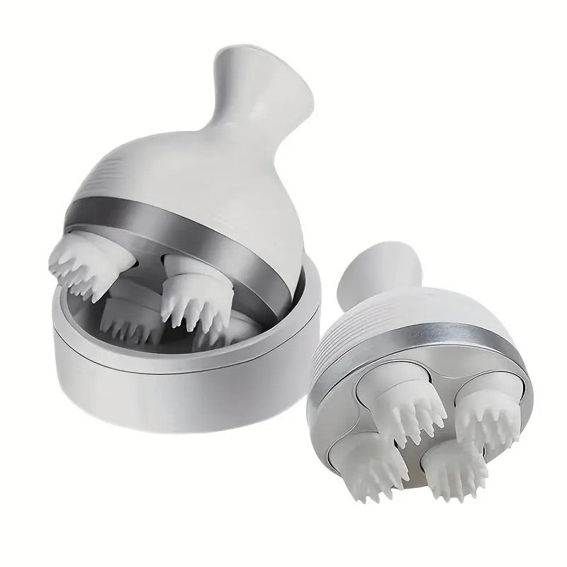 Electric Scalp Massager with 4 Clusters | Rechargeable & Full-Body Relaxation