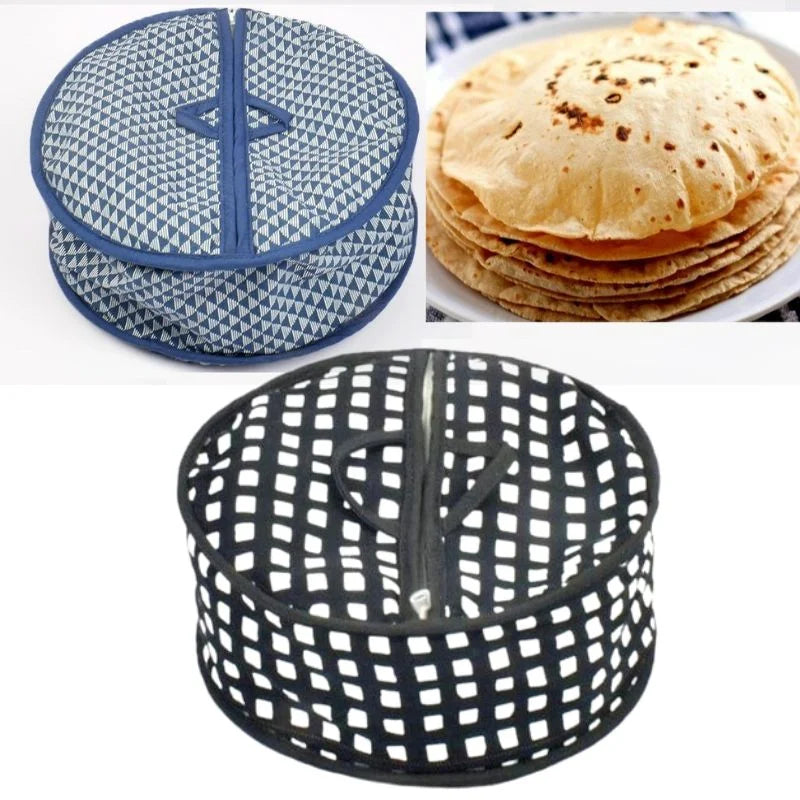 Roti Zipper Bag  | Reusable Airtight & Insulated Storage Bag | Keeps Chapati Fresh, Soft & Warm | Random Design