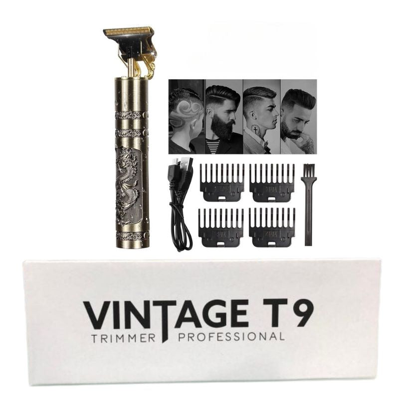 Professional T9 Hair & Beard Trimmer | Cordless USB Rechargeable | Plastic Body | Dragon Design