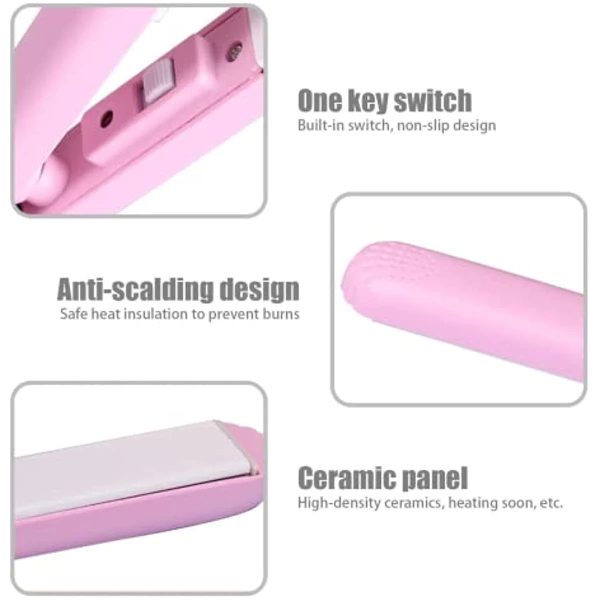 Mini Portable Ceramic Hair Straightener & Curler | Frizz-Free Smooth Hair | Random Color